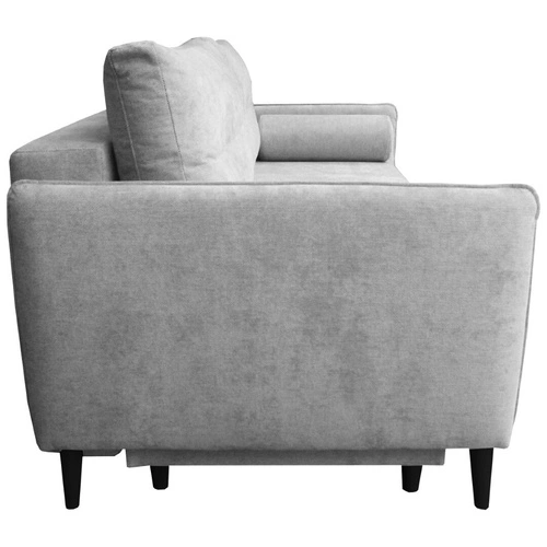 Rozkládací třímístná pohovka Lika s funkcí spaní do obýváku, manšestrová šedá s úložným prostorem