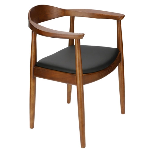 Dřevěná jídelní židle s područkami retro čalouněná eko kůží President D2.DESIGN