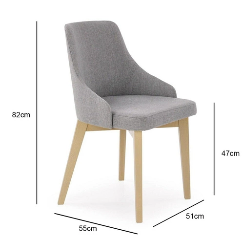 Skandinávská jídelní židle Arman Intesi čalouněná světlé šedé dřevo