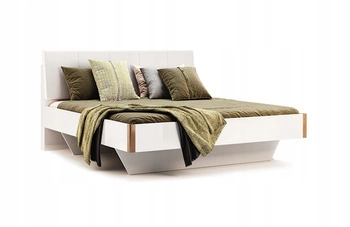 Manželská postel Madera 180x200 bílá čalouněná s čelem do ložnice