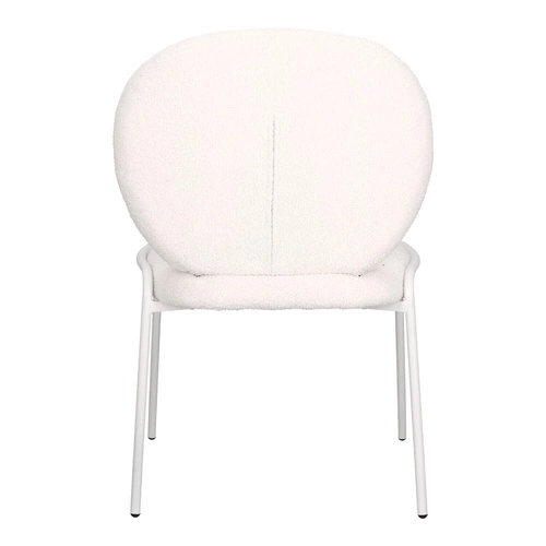 Čalouněná židle Bianco boucle bílá do jídelny a obýváku moderní skandinávský styl Intesi