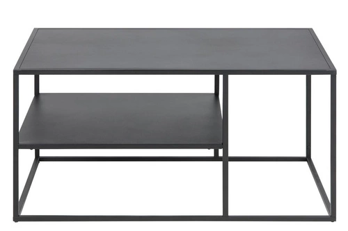 Černý stůl Newton s policí 90x60 cm