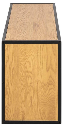 Moderní nástěnná police na knihy Seaford III dub/černá loftová 95 cm Actona