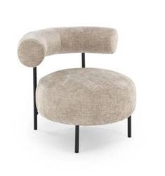 Odpočinkové křeslo Belmira béžové do obýváku moderní čalouněné na černých nohách