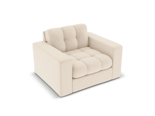 Relaxační křeslo Justin béžové glamour do obýváku s područkami sametové DKwadrat