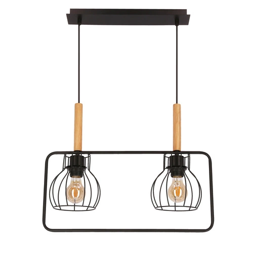 Černé závěsné svítidlo Franita moderní dvoubodové do obýváku a ložnice nad ostrůvek