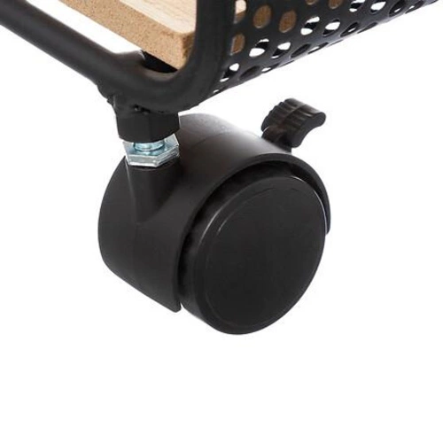 Kovový regál na kolečkách Case 5five simply smart loftový do kanceláře a ložnice 2 police 43,5 cm