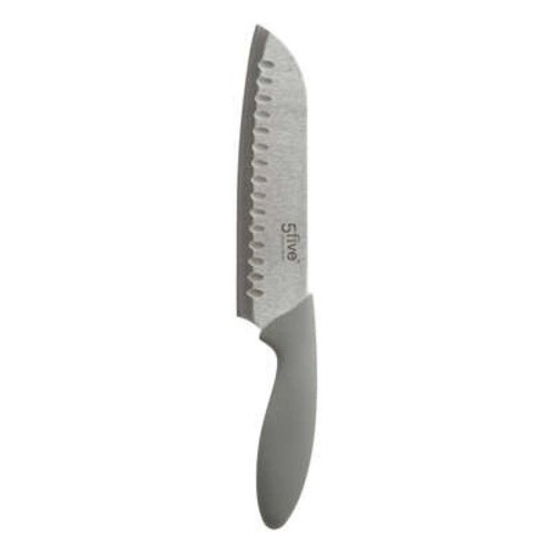 Sada 3 kuchyňských nožů Santoku 5five simply smart nerezová ocel šedá moderní