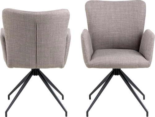 Otočená čalouněná židle Laura Actona s područkami šedá moderní do jídelny