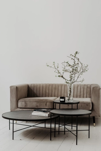 Kulatý konferenční stolek Tre 900 černý moderní kovový do obýváku NORDIFRA 90 cm