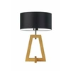 Noční lampička Clio černá s glamour stínidlem a dubovou základnou do ložnice nebo obýváku LYSNE