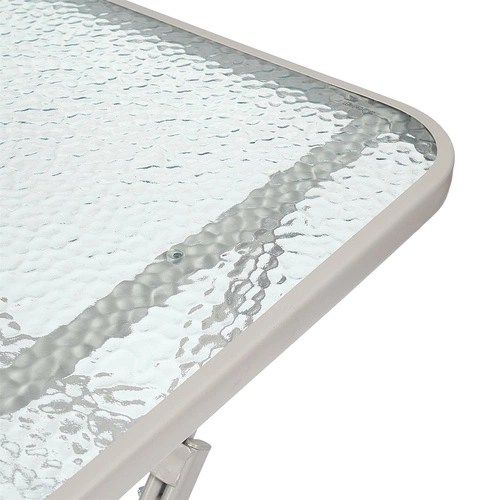 Skládací zahradní stůl Formentera moderní skleněná deska 110 cm béžový na terasu Intesi