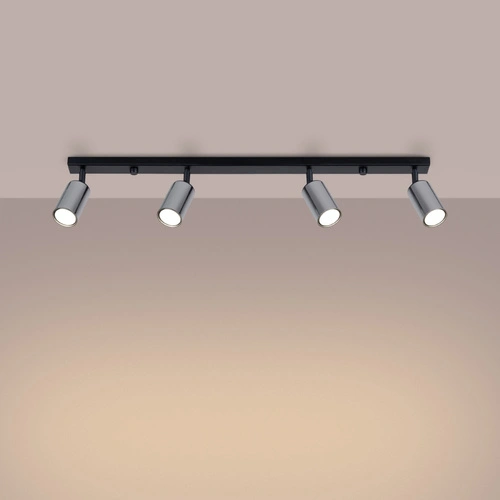 Stropní svítidlo WINX 4L černý chrom moderní do obýváku kuchyně ložnice jídelny SOLLUX