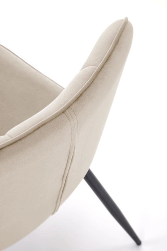 Čalouněná sametová jídelní židle Myanna béžová moderní s opěrkou