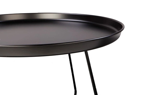 Kulatý kovový konferenční stolek černý ROD XL NORDIFRA moderní do obýváku 63 cm