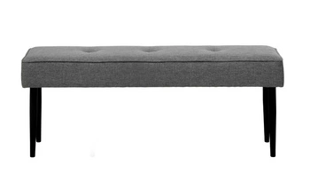 Čalouněná lavice Alize šedá pro předsíň a ložnici na černých nohách