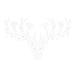 Nástěnný věšák Paroží bílý moderní kovový do předsíně na bundy Intesi