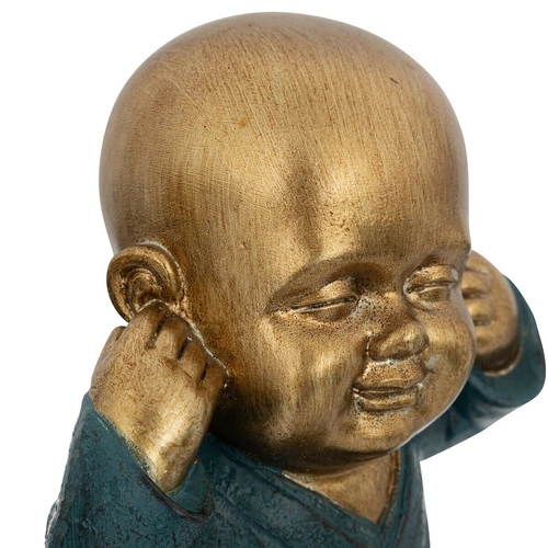 Sada 3 dekoračních sošek Buddha Atmosphera zlatá a modrá do obýváku nebo jako dárek