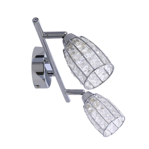 Stropní svítidlo Shiba chromované nastavitelné skleněné do obýváku a kuchyně 2bodové