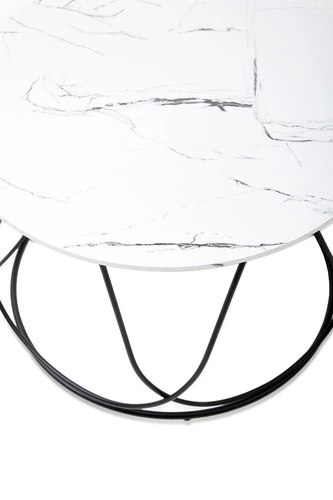 Kulatý konferenční stolek Jenna bílý mramor 60 cm moderní glamour do obýváku Intesi