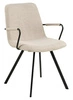 Jídelní čalouněná židle Selina Actona béžová s područkami na černých nohách