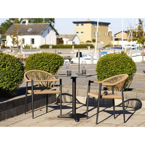 Židle Canari z technoratanu, otočná s podloketníky do jídelny