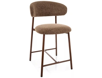 Barová židle Pasco čalouněná cappuccino s opěrkou do kuchyně 61 cm