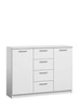 Bílá komoda Feno Intesi moderní se zásuvkami 118 cm do obýváku a ložnice