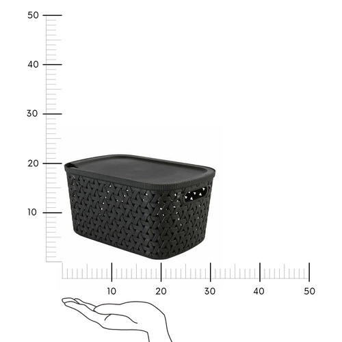 Černý úložný koš Tressy 6,7 l z polypropylenu do koupelny a šatny 5five