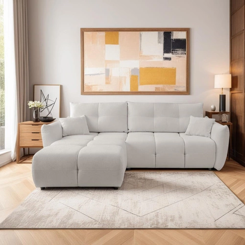 Rohová sedačka Bode rozkládací vlevo šedá Sicuro 65