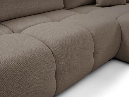 Rohová rozkládací pohovka Bode pravá hnědá moderní do obýváku s úložným prostorem Intesi