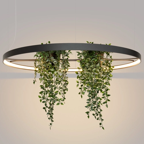 Moderní černý LED lustr RIO BIO 110 do obýváku a jídelny 3000K