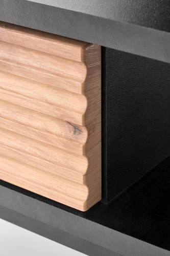 Obdélníkový konferenční stolek Nihala 110x60 cm loftový černý s policí do obýváku Intesi