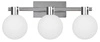 Nástěnné svítidlo Maldus chromová lampa 3x40W G9 bílý difuzor