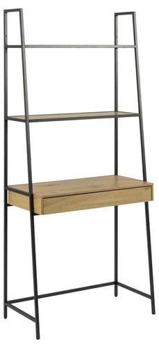 Kovový regál se zásuvkou a policí Seaford do obýváku a kanceláře v loftovém stylu 77 cm