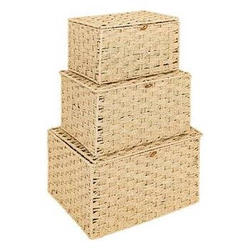 Sada 3 papírových košů Elio Atmosphera na uložení s víkem přírodní