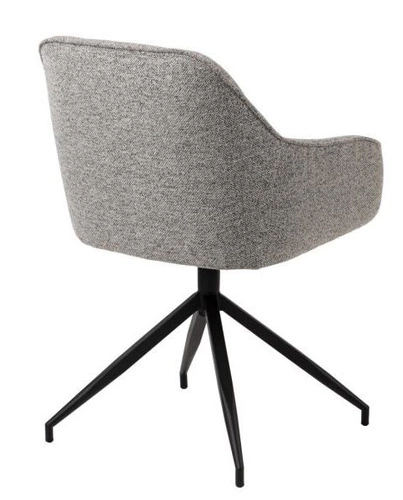 Otočená čalouněná židle Brooke šedá s područkami do jídelny a obýváku moderní