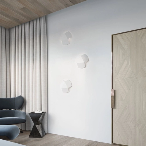 Moderní bílá nástěnná kovová lampa TRE Sollux do obýváku, ložnice nebo nad zrcadlo 30 cm