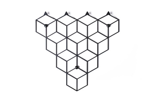 Moderní nástěnný věšák do předsíně Stiga S Black černý ocelový POLYHEDRA