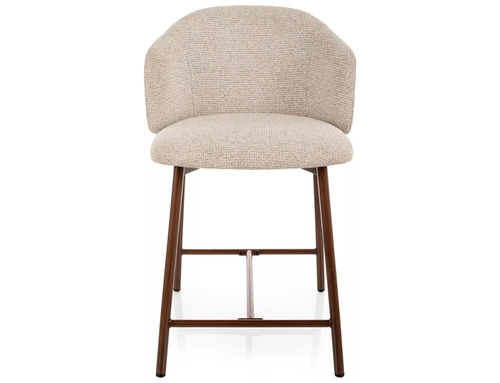 Barová židle Tacoma béžová s opěrkou, čalouněná, loftová do kuchyně