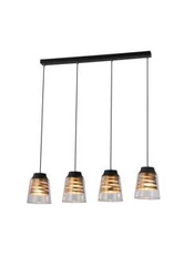 Závěsná lampa Fresno černá 4x60W E27 čiré stínítko