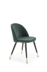 Čalouněná židle Nevada zelená do jídelny a obýváku moderní s černými nohami Intesi