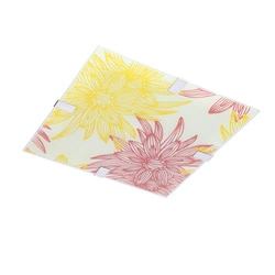 Stropní LED svítidlo Georgia 40x40 skleněné čtvercové červeno-žluté do obýváku a kuchyně