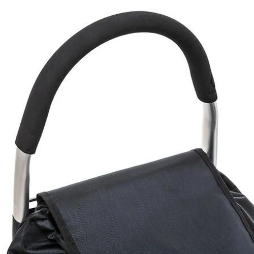 Moderní barevný skládací nákupní vozík černý