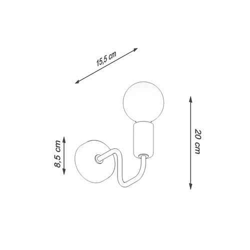 Nástěnné svítidlo VECTOR černé loftové ocelové do obýváku a ložnice SOLLUX LIGHTING