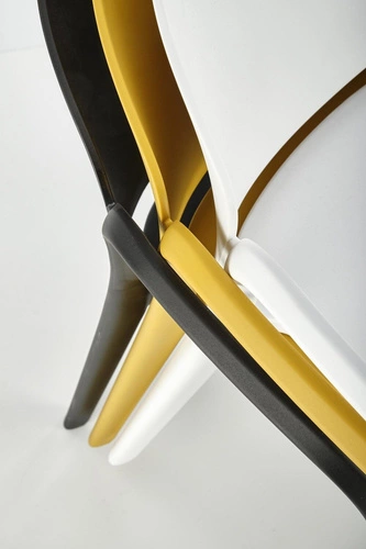 Bílá jídelní a zahradní židle Nadine z plastu, moderní, stohovatelná s područkami