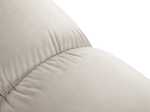 Čtvercová sametová puf Bellis béžová, moderní prošívaná do obýváku 94x94 cm BESO LUX