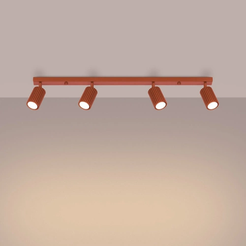 Stropní svítidlo KARBON 4L červené minimalistické do obýváku s otočným stínidlem 81 cm