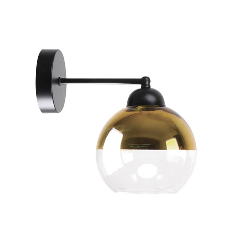 Nástěnné svítidlo Contessa lampa černá 1x40 E27 zlaté stínítko