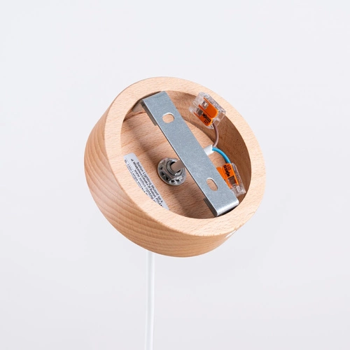 Závěsné svítidlo MARION bílá skandinávský styl kulaté do obýváku a jídelny dřevo ocel 130 cm